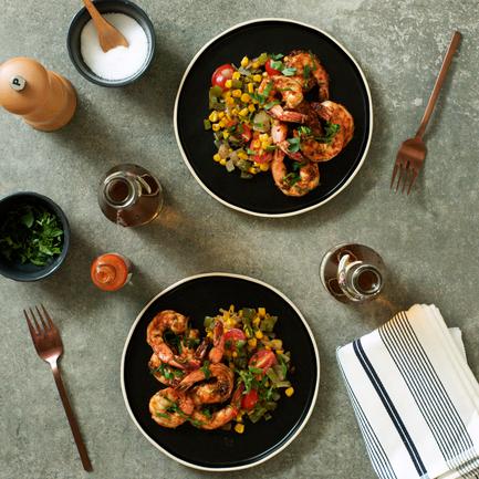 Cajun-Style Shrimp with Maque Choux