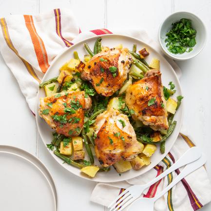 Chicken Piccata Thighs and Vegetables