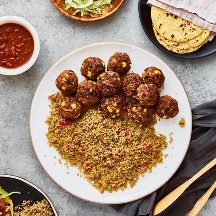 Black Bean Balls with Crispy Quinoa