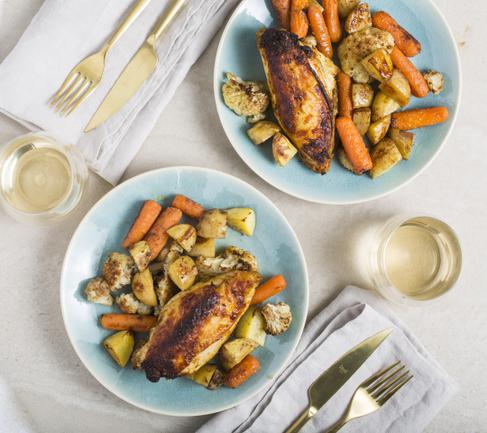 Curried Chicken with Roasted Vegetables