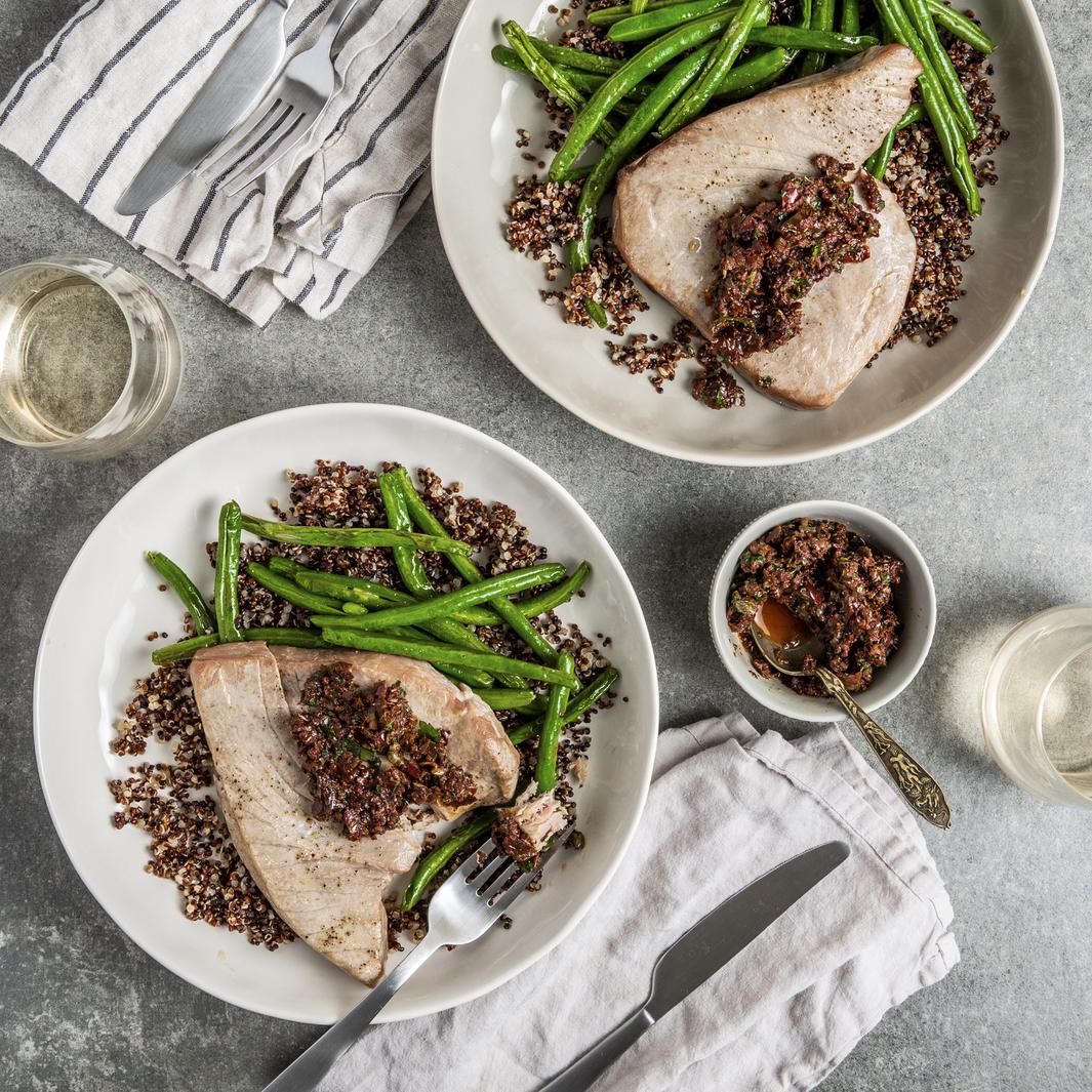 Roasted Tuna Steaks with SunDried Tomato Tapenade Recipe • June Oven