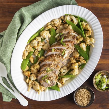 Miso Pork Tenderloin with Sesame Cauliflower