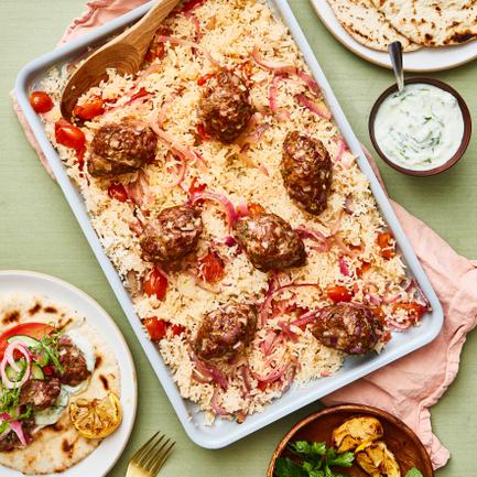 Lamb and Beef Meatballs with Rice