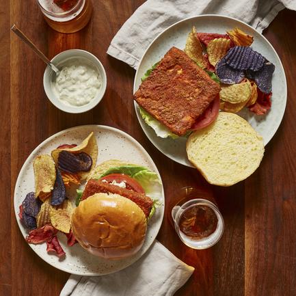 Spicy and Crispy Air-Fried Tofu Burger
