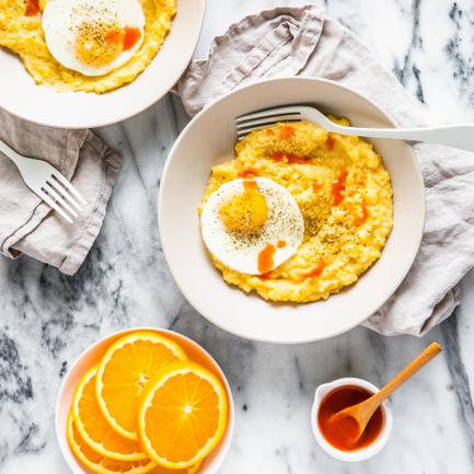Overnight Cheesy Grits with Sunny-Side Up Eggs