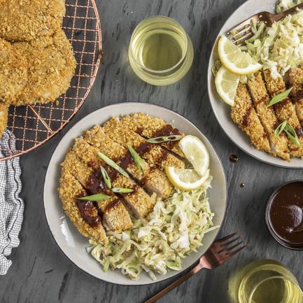 Pork Katsu with Green Cabbage Salad